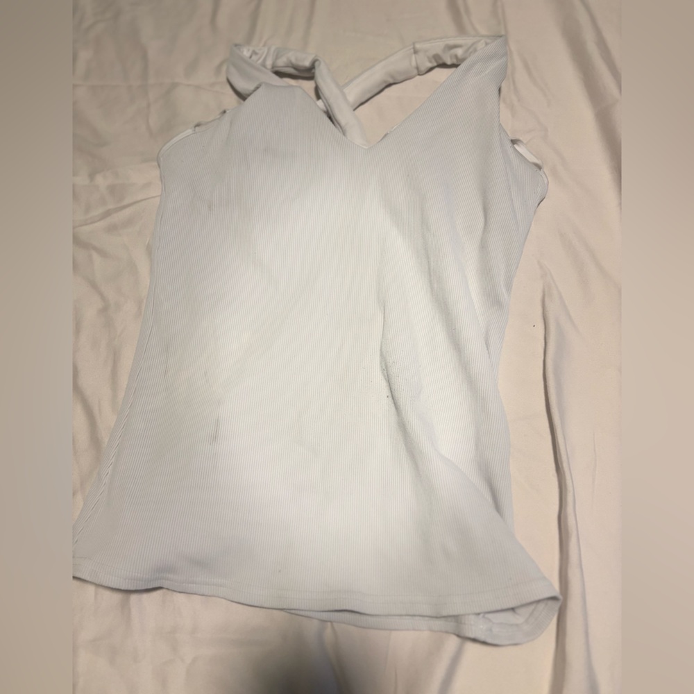 ALO Yoga White Ribbed Top